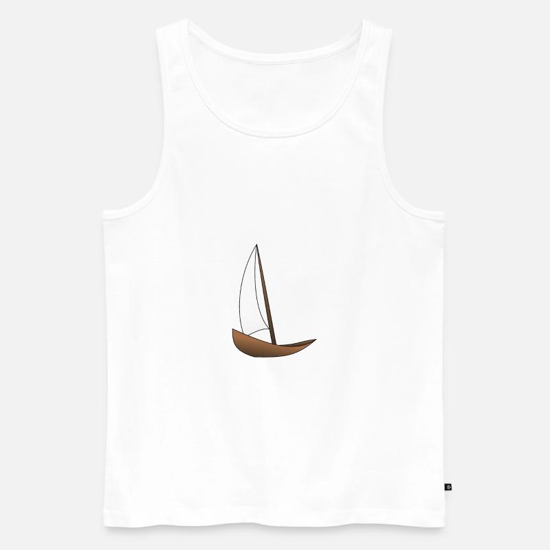 Segelboot - Männer Premium Bio Tank Top - Weiß