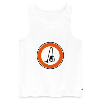 vacuum cleaner forbidden panel - Men's Premium Organic Tank Top - white - Front - AI Model Male 178 light (178cm)