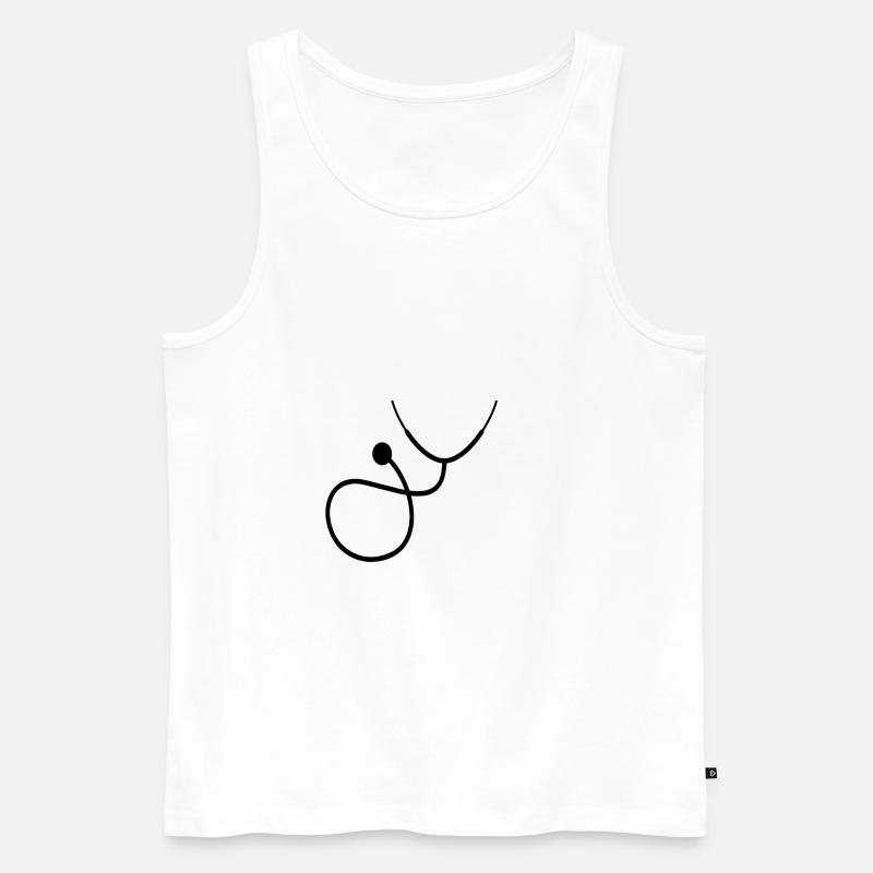 Doktor Stethoskop Geschenk - Männer Premium Bio Tank Top - Weiß