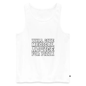 Will give Medical advice for pizza Geschenk - Männer Premium Bio Tank Top - Weiß - Vorne - Michal (187cm)