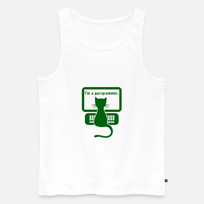 I`m a programmer cat Geschenk - Männer Premium Bio Tank Top - Weiß
