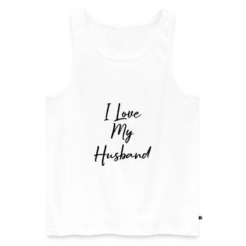 I love my Husband Geschenk - Männer Premium Bio Tank Top - Weiß - Vorne - AI Model Male 178 light (178cm)