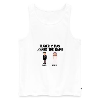 Player 2 Has joined the game Wedding Geschenk - Männer Premium Bio Tank Top - Weiß - Vorne - AI Model Male 178 light (178cm)