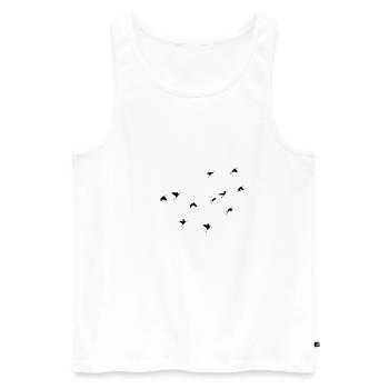 Vogelschwarm - Männer Premium Bio Tank Top - Weiß - Vorne - AI Model Male 178 light (178cm)