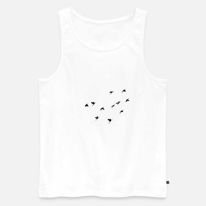 Vogelschwarm - Männer Premium Bio Tank Top - Weiß