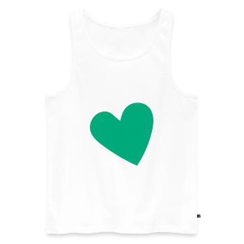 Coeur vert - Débardeur bio Premium Homme - blanc - Devant - Michal (187cm)