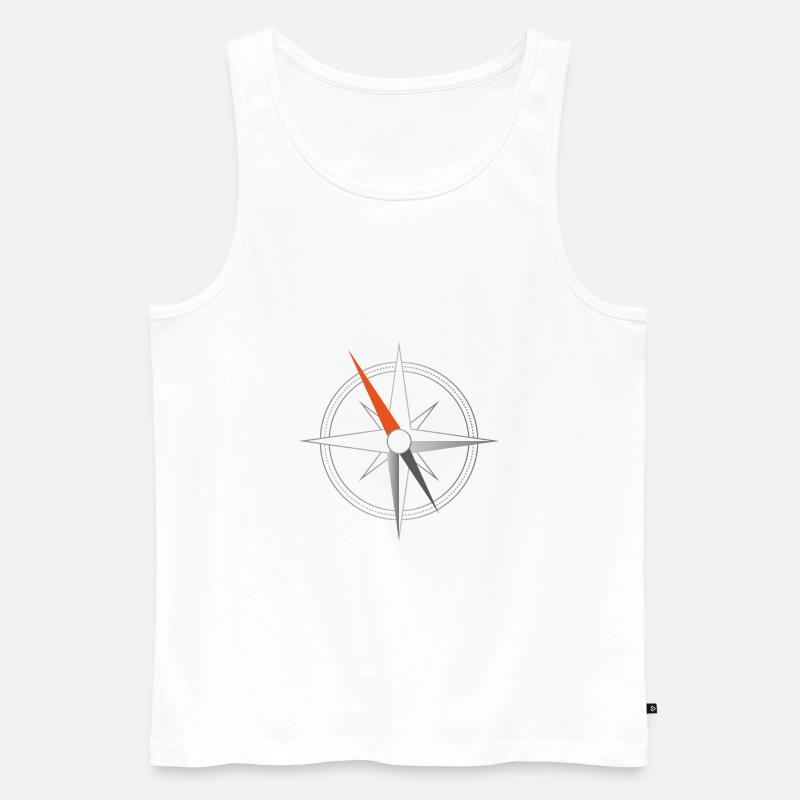 Kompass - Männer Premium Bio Tank Top - Weiß