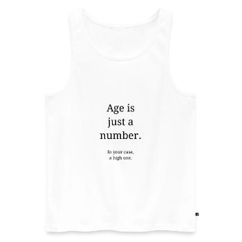 Alter ist nur eine Zahl - Männer Premium Bio Tank Top - Weiß - Vorne - Michal (187cm)