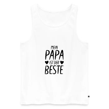 Papa ist der Beste Geschenk - Männer Premium Bio Tank Top - Weiß - Vorne - Michal (187cm)