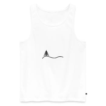 Meadow and fir Abstract - Black - Men's Premium Organic Tank Top - white - Front - Michal (187cm)