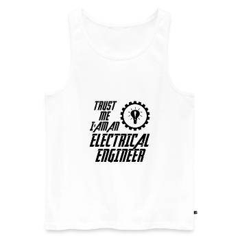 Trust me i am an electrical Engineer Geschenk - Männer Premium Bio Tank Top - Weiß - Vorne - Michal (187cm)