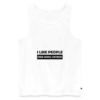 I like people under General Anesthesia Geschenk - Männer Premium Bio Tank Top - Weiß - Vorne - AI Model Male 178 light (178cm)
