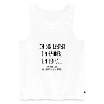 Ich bin ein Lehrer ich arbeite an einer Schule - Männer Premium Bio Tank Top - Weiß - Vorne - AI Model Male 178 light (178cm)
