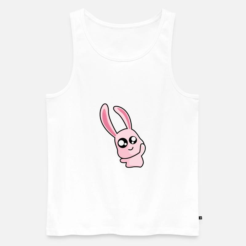 Lustiger pinker Hase - Männer Premium Bio Tank Top - Weiß
