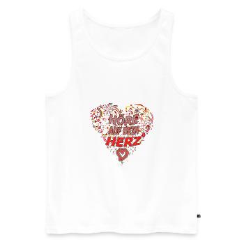 Höre auf Dein HERZ - Männer Premium Bio Tank Top - Weiß - Vorne - AI Model Male 178 light (178cm)