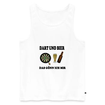 Dart und Bier - Männer Premium Bio Tank Top - Weiß - Vorne - Michal (187cm)