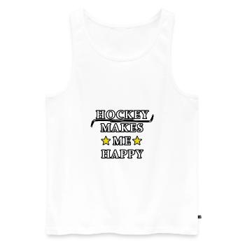 Hockey Hockeyschläger Spruch - Männer Premium Bio Tank Top - Weiß - Vorne - Michal (187cm)