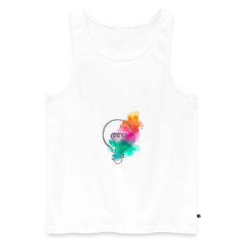 The bulb with color spots - Men's Premium Organic Tank Top - white - Front - AI Model Male 178 light (178cm)