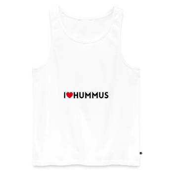 I love hummus vegan gift - Men's Premium Organic Tank Top - white - Front - AI Model Male 178 light (178cm)