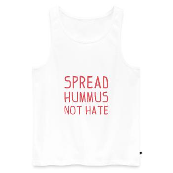 Spread hummus not hate vegan gift - Men's Premium Organic Tank Top - white - Front - AI Model Male 178 light (178cm)