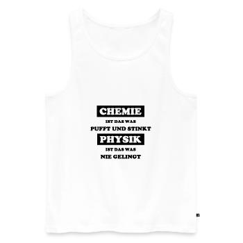 Chemie und Physik - Männer Premium Bio Tank Top - Weiß - Vorne - Michal (187cm)