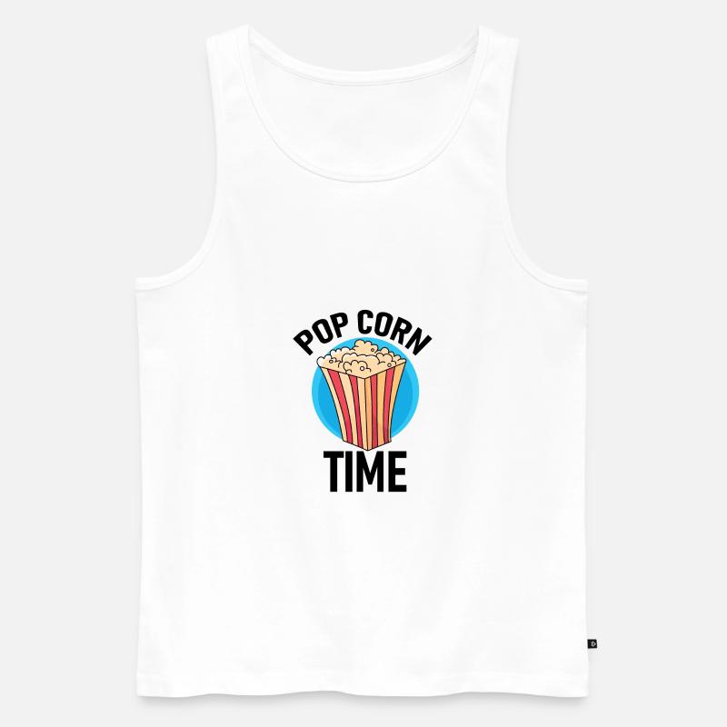 Popcorn Time! - Männer Premium Bio Tank Top - Weiß