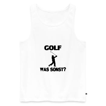 Golf was sonst - Männer Premium Bio Tank Top - Weiß - Vorne - AI Model Male 178 light (178cm)
