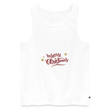Merry Christmas Merry Christmas Gift - Men's Premium Organic Tank Top - white - Front - Michal (187cm)