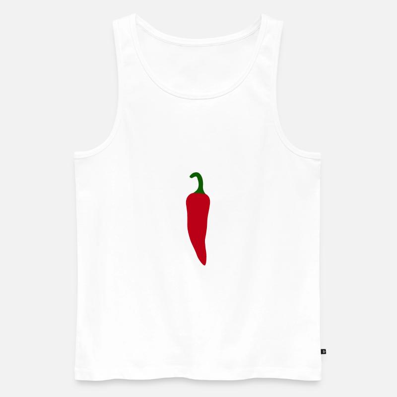 Chili-Pfeffer - Männer Premium Bio Tank Top - Weiß