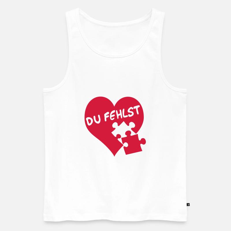 Du fehlst | missing you | Isolation - Männer Premium Bio Tank Top - Weiß