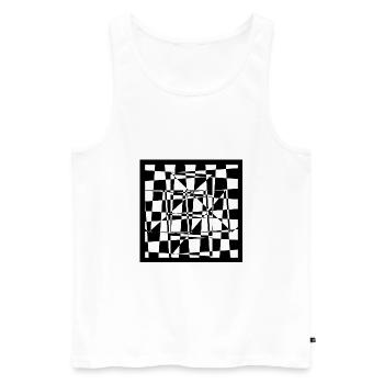 Schachbrett modifiziert, auf weiss - Männer Premium Bio Tank Top - Weiß - Vorne - AI Model Male 178 light (178cm)