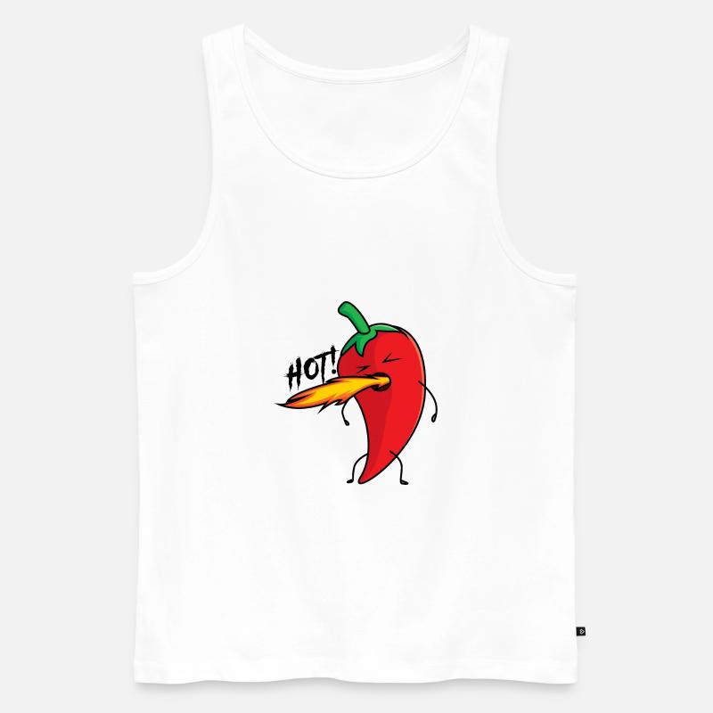 Chilli hot - Männer Premium Bio Tank Top - Weiß