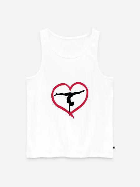 Gymnast, Gymnastics Heart - Men's Premium Organic Tank Top - white
