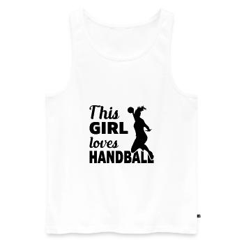 This Girl loves Handball Geschenk - Männer Premium Bio Tank Top - Weiß - Vorne - Michal (187cm)