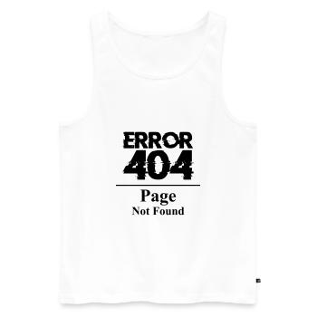 Error 404 Page not found saying page Internet bug - Men's Premium Organic Tank Top - white - Front - AI Model Male 178 light (178cm)