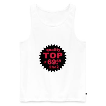 quality T - Men's Premium Organic Tank Top - white - Front - AI Model Male 178 light (178cm)