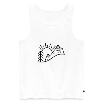 Montagne montagnes soleil arbre forêt nature paysage sommet - Débardeur bio Premium Homme - blanc - Devant - Michal (187cm)