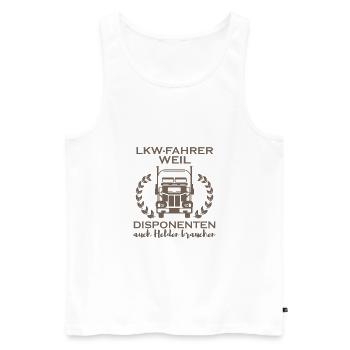 Lkw fahrer weil Disponenten auch Helden brauchen - Männer Premium Bio Tank Top - Weiß - Vorne - Michal (187cm)