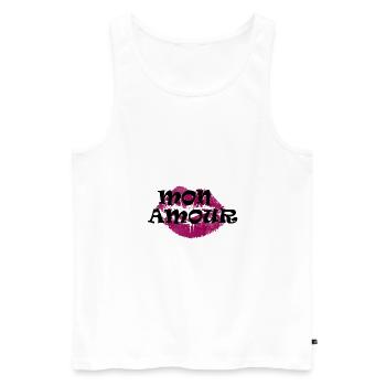 Mon Amour Valentine's Day gift - Men's Premium Organic Tank Top - white - Front - AI Model Male 178 light (178cm)