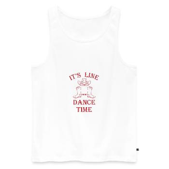It`s Line Dance time Geschenk - Männer Premium Bio Tank Top - Weiß - Vorne - Michal (187cm)