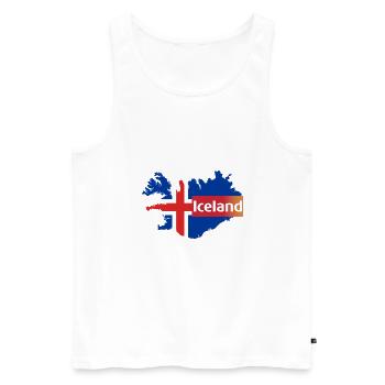 iceland - Men's Premium Organic Tank Top - white - Front - Michal (187cm)