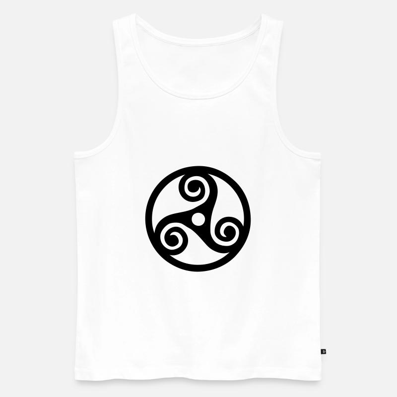 Bretonische Triskell-Symbol-Emblemregion - Männer Premium Bio Tank Top - Weiß