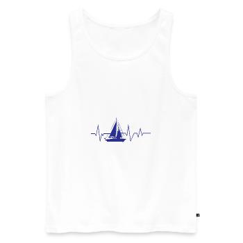 Voile pouls pulsation cadeau bateau - Débardeur bio Premium Homme - blanc - Devant - Michal (187cm)