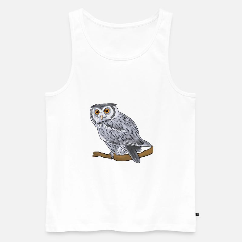 Uhu, Eule - Männer Premium Bio Tank Top - Weiß