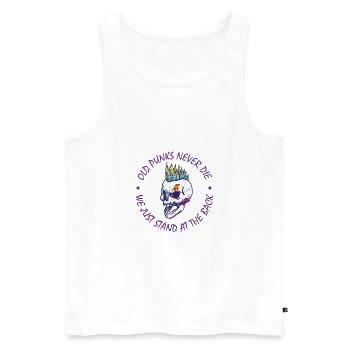 Old Punks never Die Punk Rock Punker Punks Geschen - Männer Premium Bio Tank Top - Weiß - Vorne - AI Model Male 178 light (178cm)
