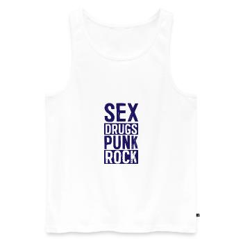 Sexe drogues punk rock punk punks anarchy - Débardeur bio Premium Homme - blanc - Devant - AI Model Male 178 light (178cm)