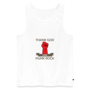 Thank God for Punk Rock Punker Anarchie Cadeau - Débardeur bio Premium Homme - blanc - Devant - Michal (187cm)