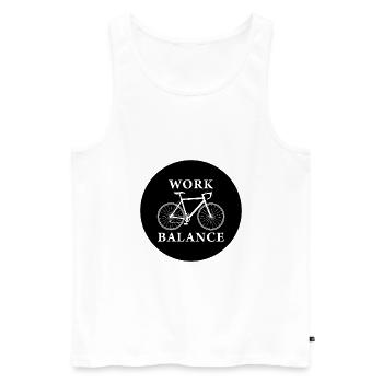 Work Balance Fahrrad Bicycle Bike Geschenk - Männer Premium Bio Tank Top - Weiß - Vorne - Michal (187cm)