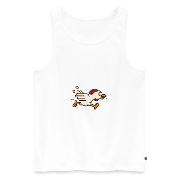 Poulet en fuite - Débardeur bio Premium Homme - blanc - Devant - AI Model Male 178 light (178cm)