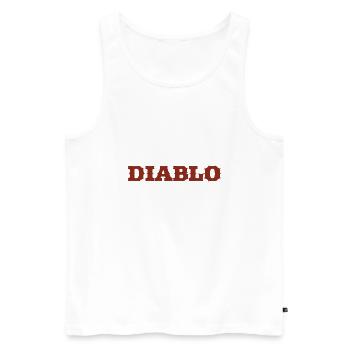 Diablo - Diable - Satan - 666 - Débardeur bio Premium Homme - blanc - Devant - AI Model Male 178 light (178cm)